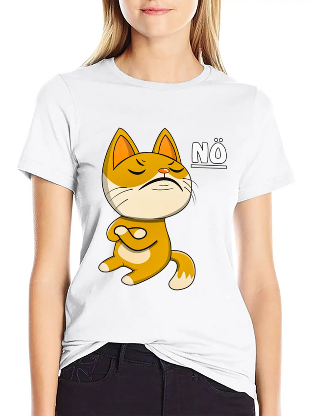 144 CAT NO Unisex Casual T-Shirt – Clean Design For Daily Comfort