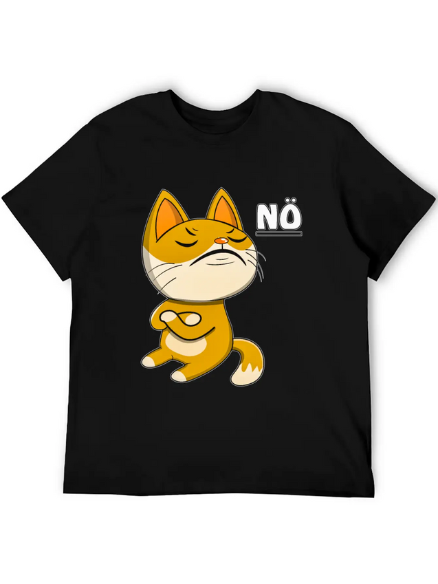 144 CAT NO Unisex Casual T-Shirt – Clean Design For Daily Comfort