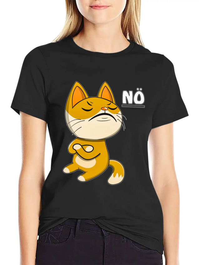 144 CAT NO Unisex Casual T-Shirt – Clean Design For Daily Comfort
