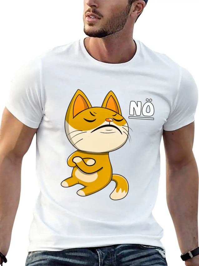 144 CAT NO Unisex Casual T-Shirt – Clean Design For Daily Comfort