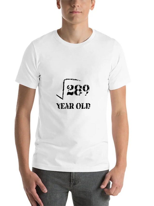 17 Year Old Square Root 289 17th Birthday Unisex Casual T-Shirt – Clean Design For Daily Comfort