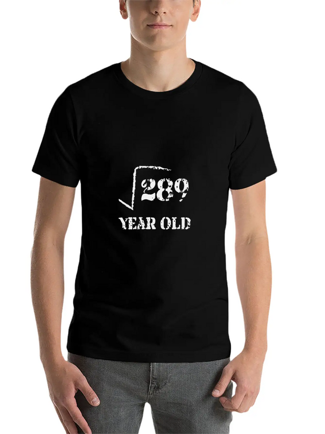 17 Year Old Square Root 289 17th Birthday Unisex Casual T-Shirt – Clean Design For Daily Comfort