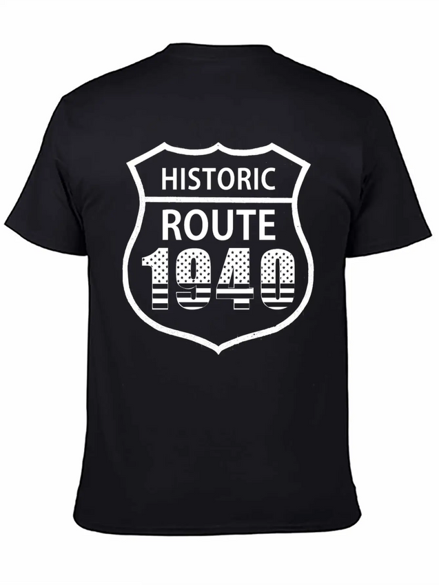1940 Historic Route The American Way Simple Everyday Graphic Tee – Lightweight Summer Wear