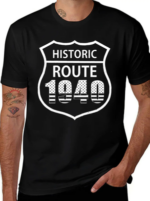 1940 Historic Route The American Way Simple Everyday Graphic Tee – Lightweight Summer Wear