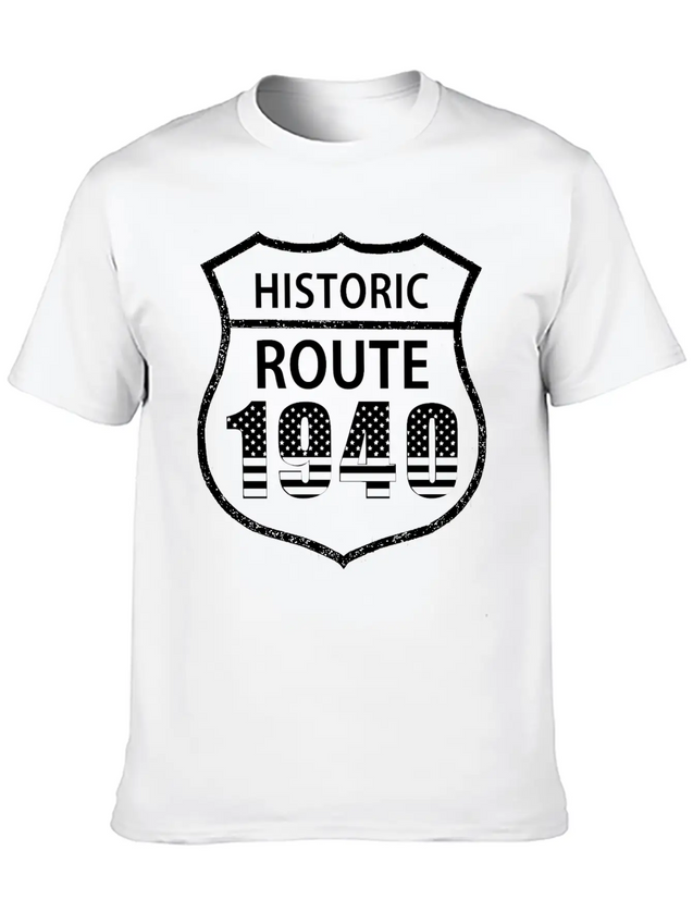 1940 Historic Route The American Way Simple Everyday Graphic Tee – Lightweight Summer Wear