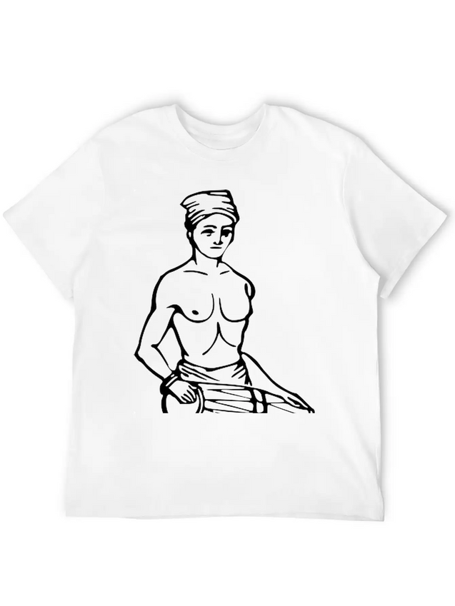 19th Century Sinhalese Drummer Casual Graphic T-Shirt – Simple And Comfortable Daily Wear