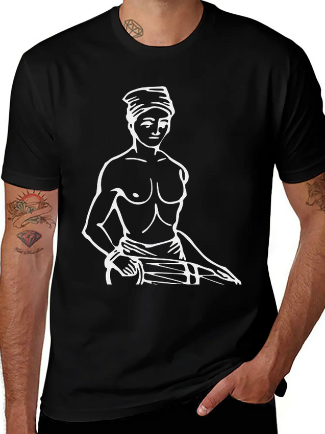 19th Century Sinhalese Drummer Casual Graphic T-Shirt – Simple And Comfortable Daily Wear