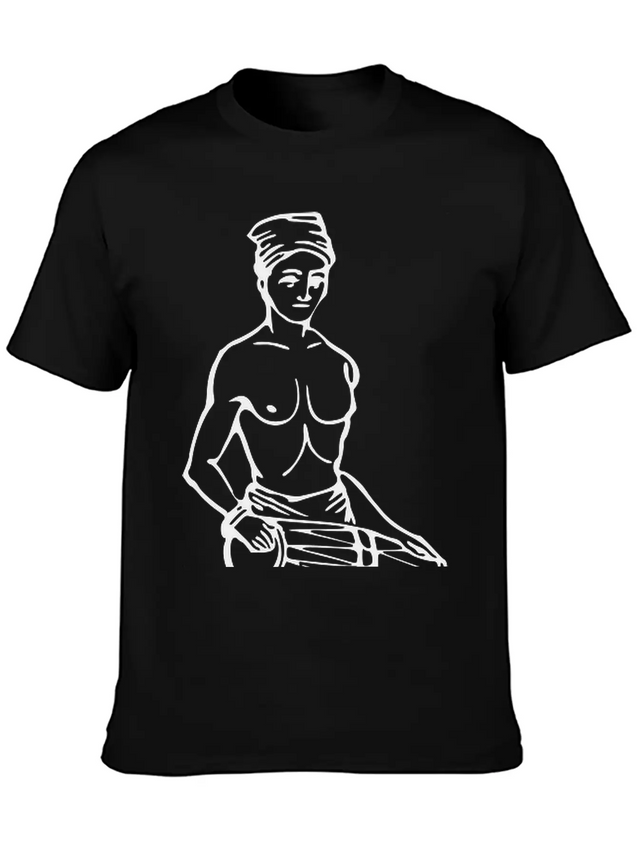 19th Century Sinhalese Drummer Casual Graphic T-Shirt – Simple And Comfortable Daily Wear