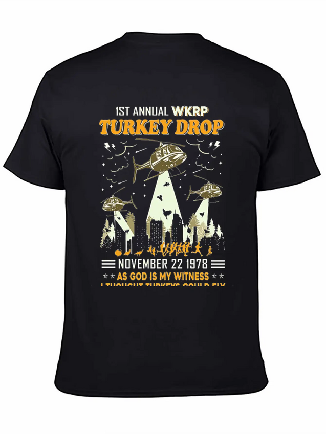 1st Annual WKRP Turkey Drop November 22 1978 Simple Everyday Graphic Tee – Lightweight Summer Wear