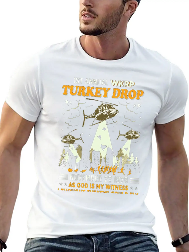 1st Annual WKRP Turkey Drop November 22 1978 Simple Everyday Graphic Tee – Lightweight Summer Wear