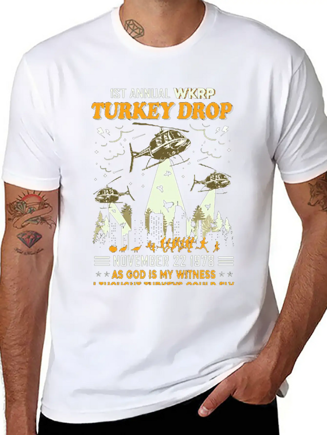 1st Annual WKRP Turkey Drop November 22 1978 Simple Everyday Graphic Tee – Lightweight Summer Wear