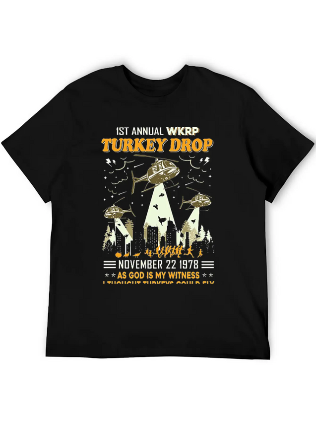 1st Annual WKRP Turkey Drop November 22 1978 Simple Everyday Graphic Tee – Lightweight Summer Wear