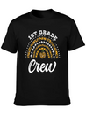 1st Grade Crew Leopard Rainbow Back To School Modern Fit Casual T-Shirt – Clean And Versatile Design