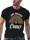 1st Grade Crew Leopard Rainbow Back To School Modern Fit Casual T-Shirt – Clean And Versatile Design