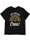 1st Grade Crew Leopard Rainbow Back To School Modern Fit Casual T-Shirt – Clean And Versatile Design