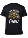 1st Grade Crew Leopard Rainbow Back To School Modern Fit Casual T-Shirt – Clean And Versatile Design