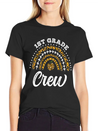 1st Grade Crew Leopard Rainbow Back To School Modern Fit Casual T-Shirt – Clean And Versatile Design