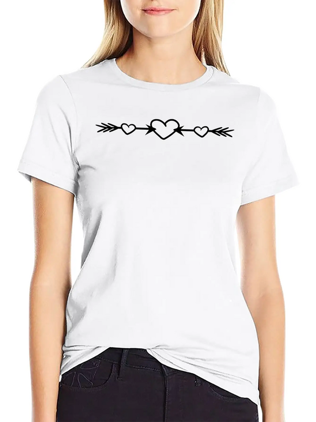 2 Arrows In Love Heart Love Shooting Bow Shot Fall Unisex Casual T-Shirt – Clean Design For Daily Comfort