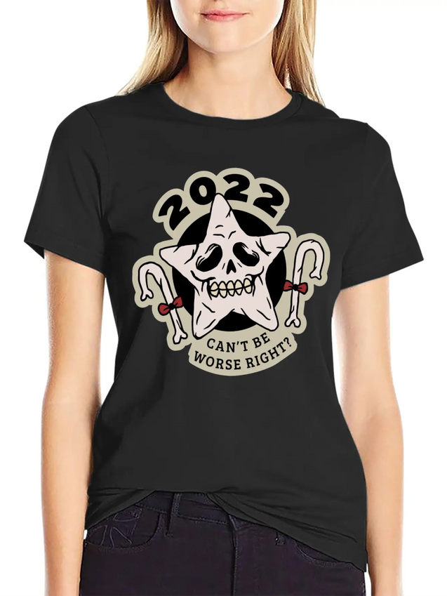 2022 Can't Be Worse Right? (anti Christmas) Comfortable Minimalist Graphic Tee – Summer Style Essential