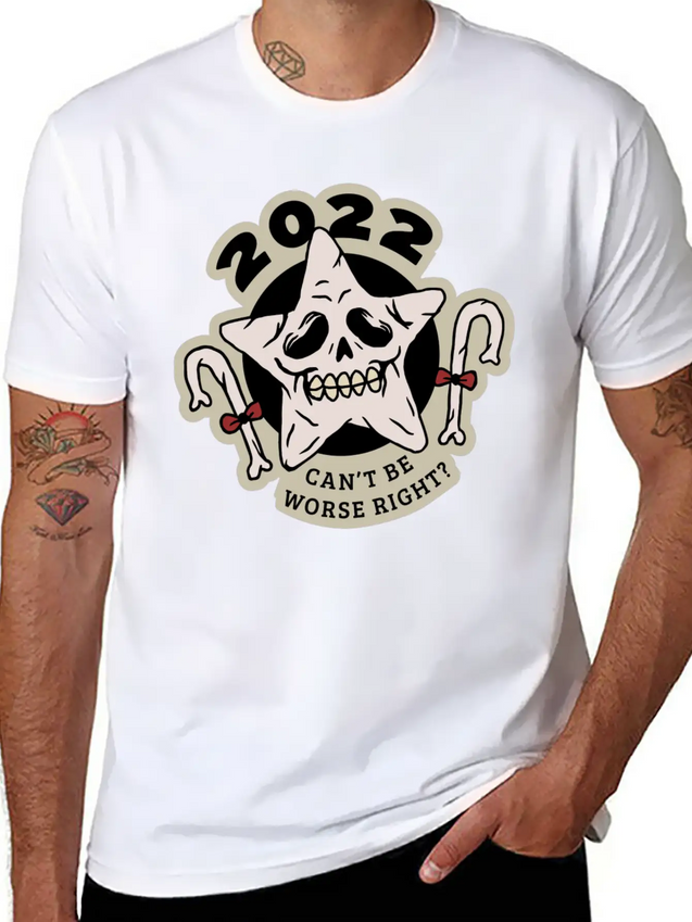 2022 Can't Be Worse Right? (anti Christmas) Comfortable Minimalist Graphic Tee – Summer Style Essential