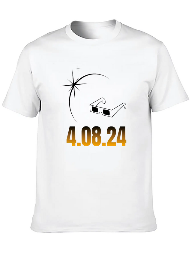 2024 Total Solar Eclipse Commemorative T-Shirt - J Unisex Casual T-Shirt – Clean Design For Daily Comfort