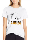 2024 Total Solar Eclipse Commemorative T-Shirt - J Unisex Casual T-Shirt – Clean Design For Daily Comfort