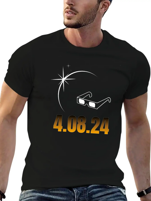 2024 Total Solar Eclipse Commemorative T-Shirt - J Unisex Casual T-Shirt – Clean Design For Daily Comfort