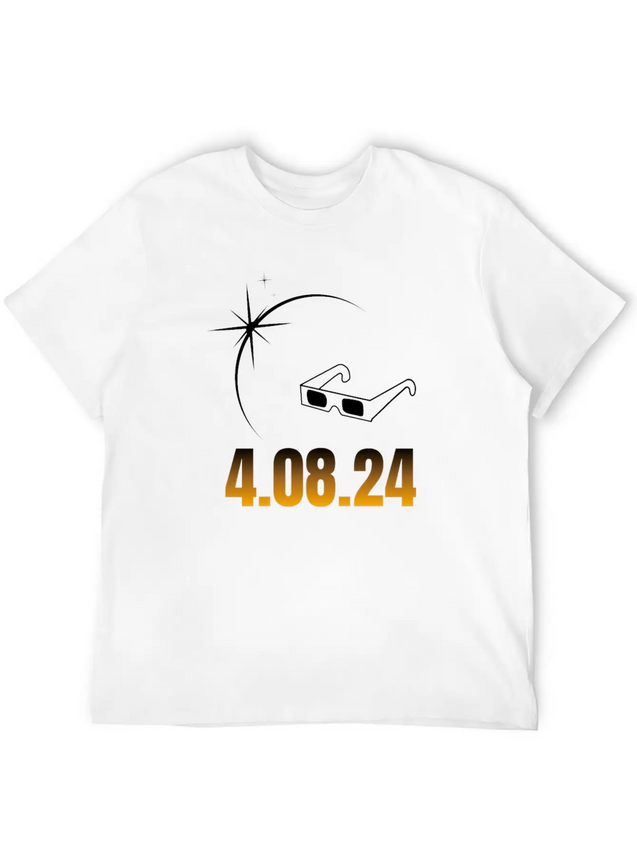 2024 Total Solar Eclipse Commemorative T-Shirt - J Unisex Casual T-Shirt – Clean Design For Daily Comfort