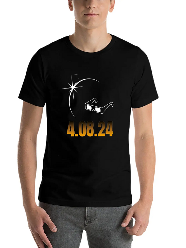 2024 Total Solar Eclipse Commemorative T-Shirt - J Unisex Casual T-Shirt – Clean Design For Daily Comfort