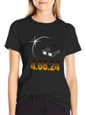 2024 Total Solar Eclipse Commemorative T-Shirt - J Unisex Casual T-Shirt – Clean Design For Daily Comfort