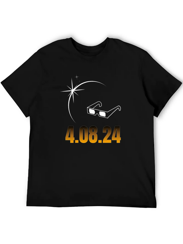 2024 Total Solar Eclipse Commemorative T-Shirt - J Unisex Casual T-Shirt – Clean Design For Daily Comfort