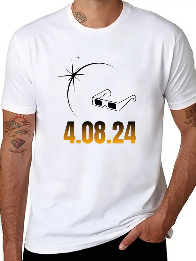 2024 Total Solar Eclipse Commemorative T-Shirt - J Unisex Casual T-Shirt – Clean Design For Daily Comfort