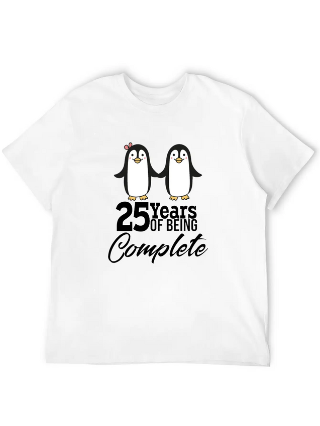 25 Years Of Being One! Silver Wedding Modern Fit Casual T-Shirt – Clean And Versatile Design