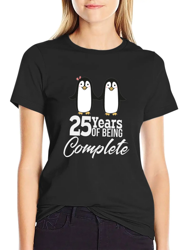 25 Years Of Being One! Silver Wedding Modern Fit Casual T-Shirt – Clean And Versatile Design