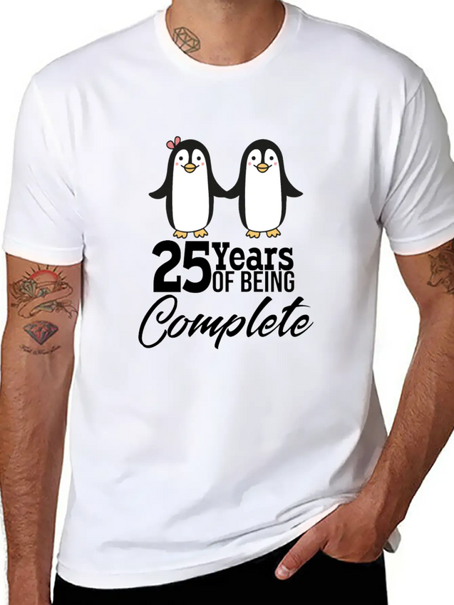 25 Years Of Being One! Silver Wedding Modern Fit Casual T-Shirt – Clean And Versatile Design