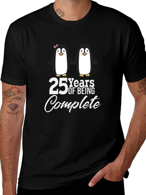 25 Years Of Being One! Silver Wedding Modern Fit Casual T-Shirt – Clean And Versatile Design