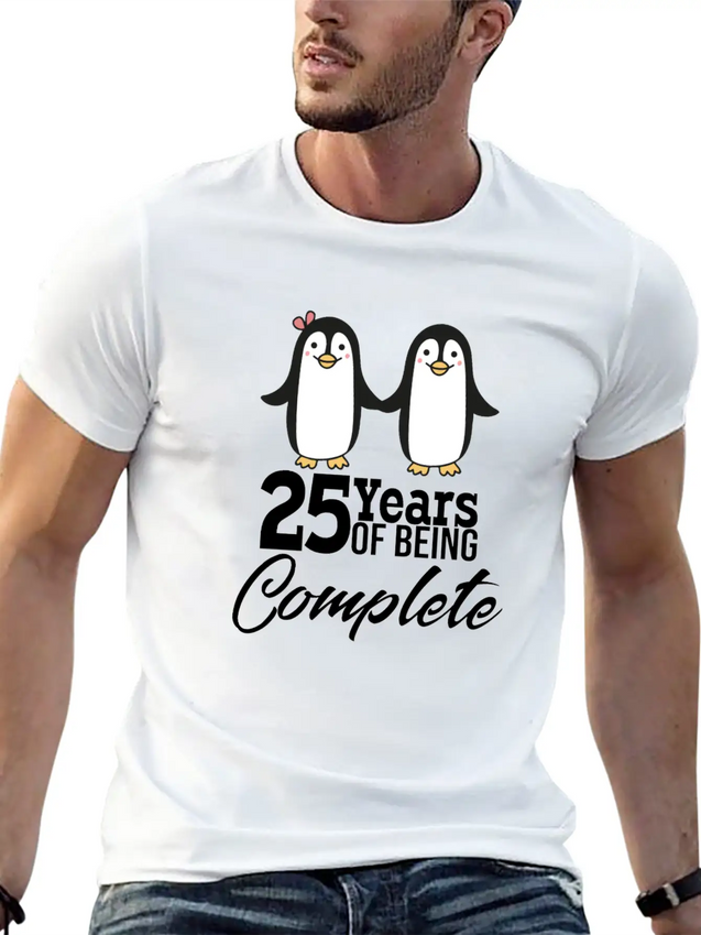 25 Years Of Being One! Silver Wedding Modern Fit Casual T-Shirt – Clean And Versatile Design