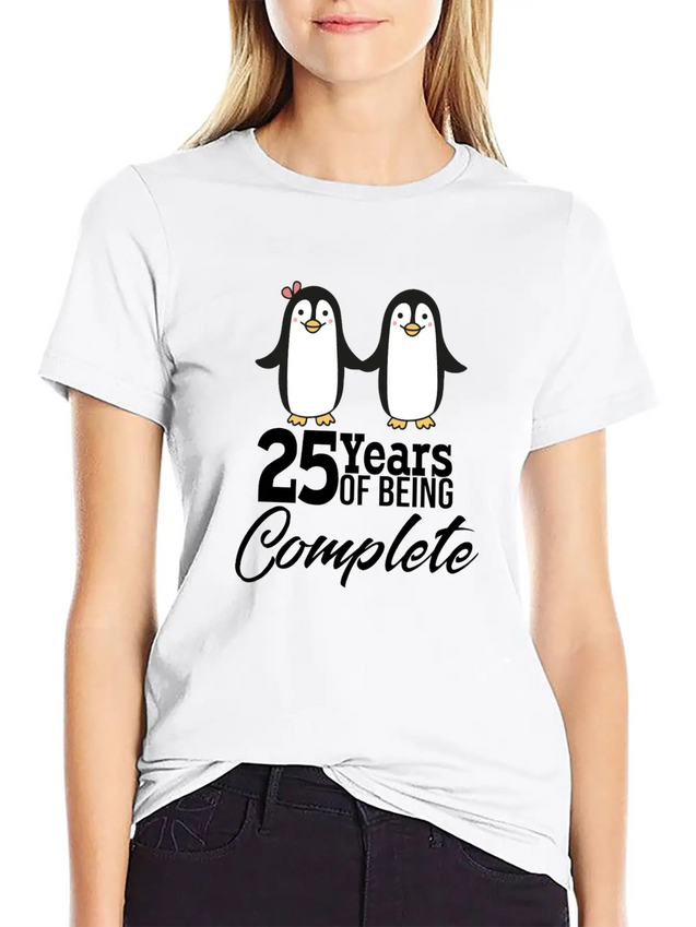 25 Years Of Being One! Silver Wedding Modern Fit Casual T-Shirt – Clean And Versatile Design
