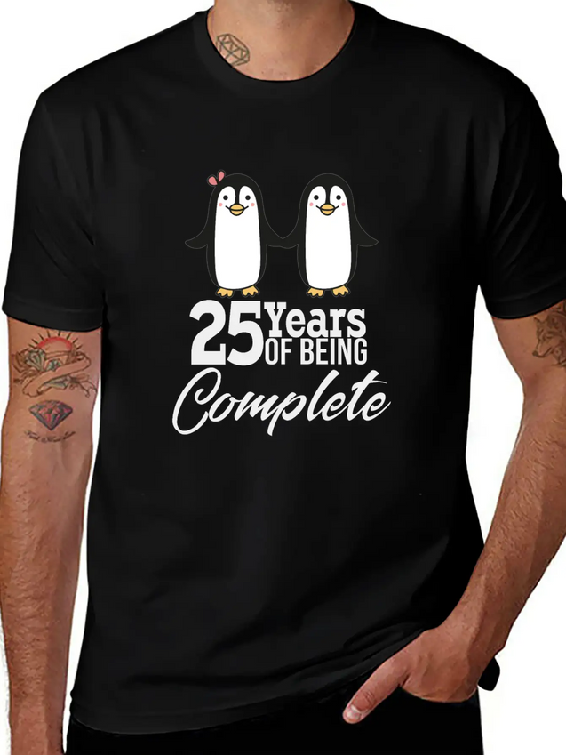 25 Years Of Being One! Silver Wedding Modern Fit Casual T-Shirt – Clean And Versatile Design