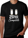 25 Years Of Being One! Silver Wedding Modern Fit Casual T-Shirt – Clean And Versatile Design