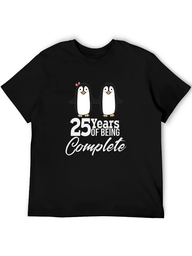 25 Years Of Being One! Silver Wedding Modern Fit Casual T-Shirt – Clean And Versatile Design