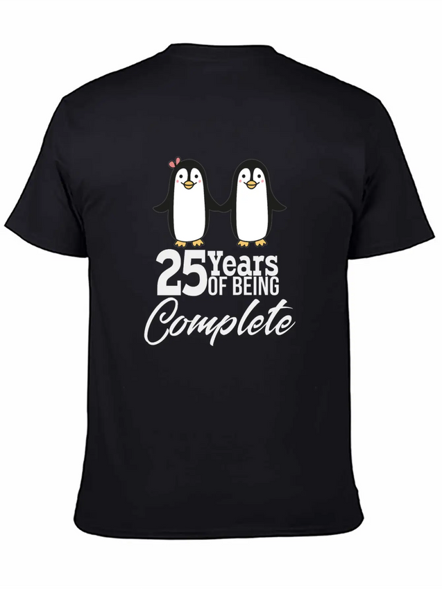 25 Years Of Being One! Silver Wedding Modern Fit Casual T-Shirt – Clean And Versatile Design