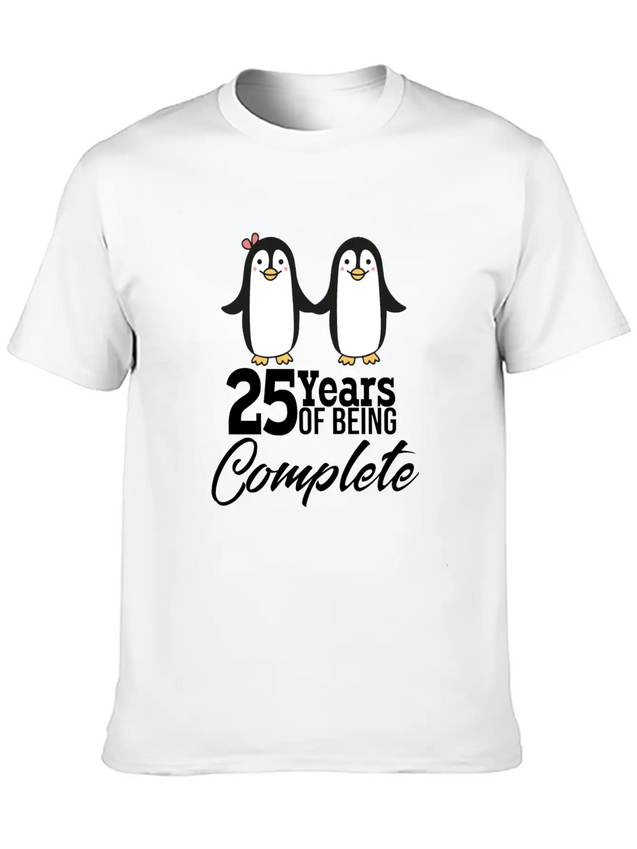25 Years Of Being One! Silver Wedding Modern Fit Casual T-Shirt – Clean And Versatile Design