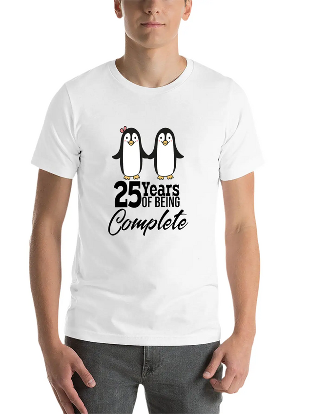 25 Years Of Being One! Silver Wedding Modern Fit Casual T-Shirt – Clean And Versatile Design