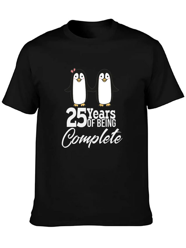 25 Years Of Being One! Silver Wedding Modern Fit Casual T-Shirt – Clean And Versatile Design