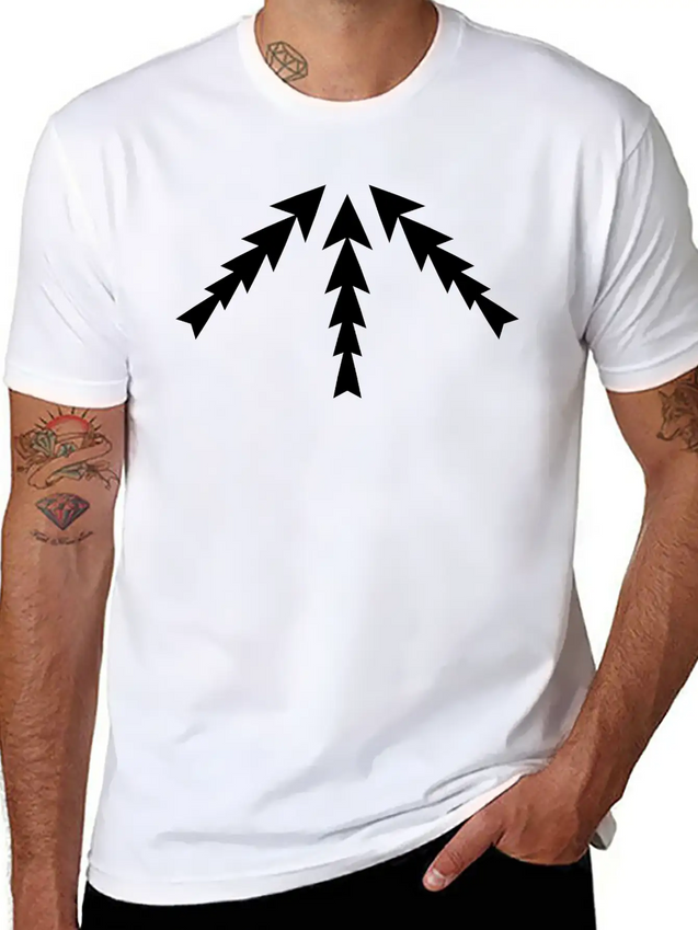 3 Arrows Point Up Center Round Circle 8 Cross X Ar Simple Everyday Graphic Tee – Lightweight Summer Wear