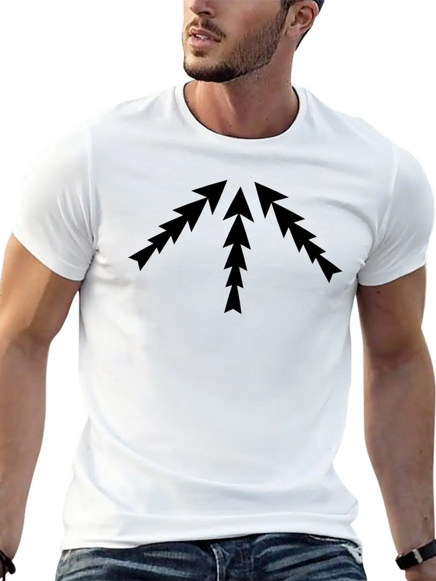 3 Arrows Point Up Center Round Circle 8 Cross X Ar Simple Everyday Graphic Tee – Lightweight Summer Wear
