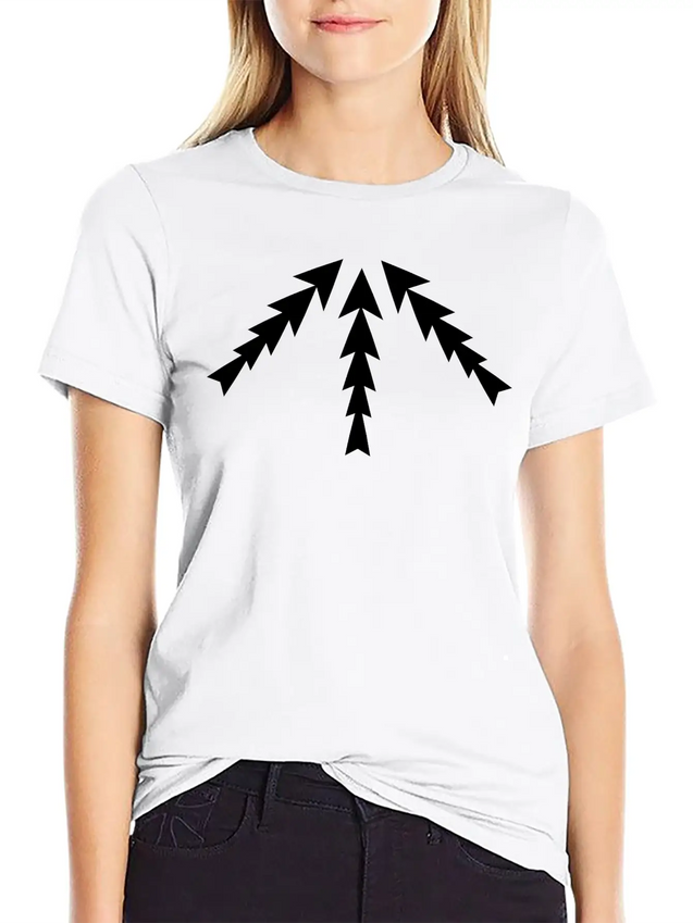 3 Arrows Point Up Center Round Circle 8 Cross X Ar Simple Everyday Graphic Tee – Lightweight Summer Wear