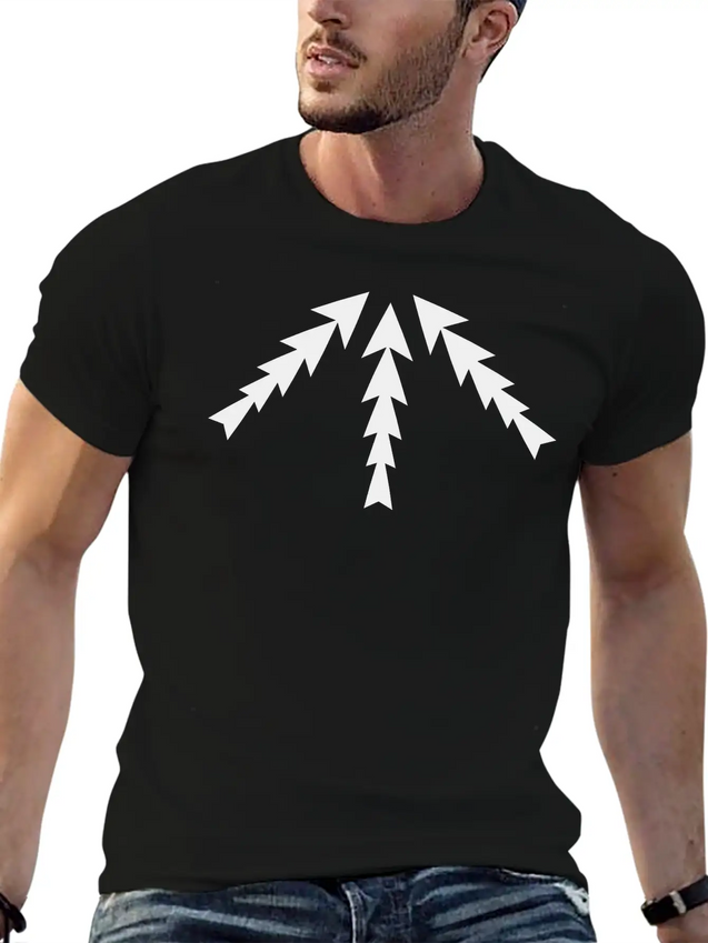 3 Arrows Point Up Center Round Circle 8 Cross X Ar Simple Everyday Graphic Tee – Lightweight Summer Wear