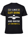 3 People Cliff Diving Unisex Casual T-Shirt – Clean Design For Daily Comfort